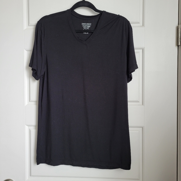 David Archy Men's Black V-neck Tee Modal/Spandex size M - Picture 2 of 5